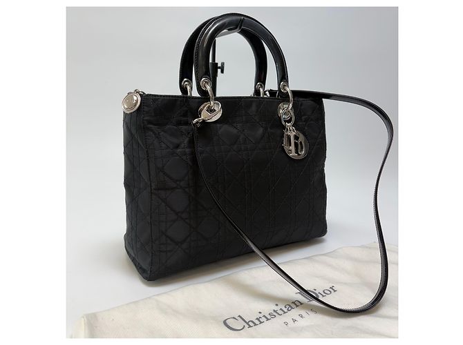 Dior Lady Cannage Tote Bag Black Silver Medium - Ansicht 5