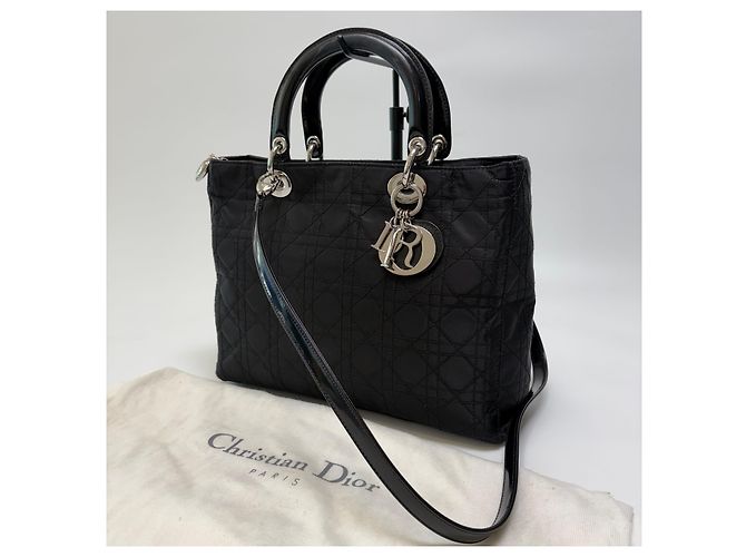 Dior Lady Cannage Tote Bag Black Silver Medium - Ansicht 6