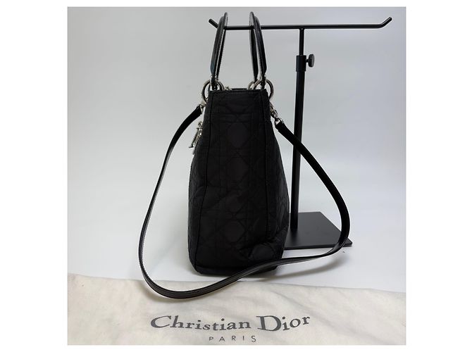 Dior Lady Cannage Tote Bag Black Silver Medium - Ansicht 7