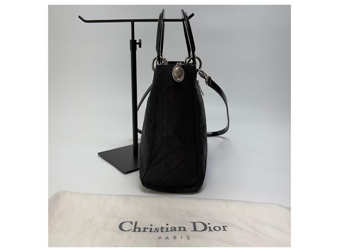 Dior Lady Cannage Tote Bag Black Silver Medium - Ansicht 8