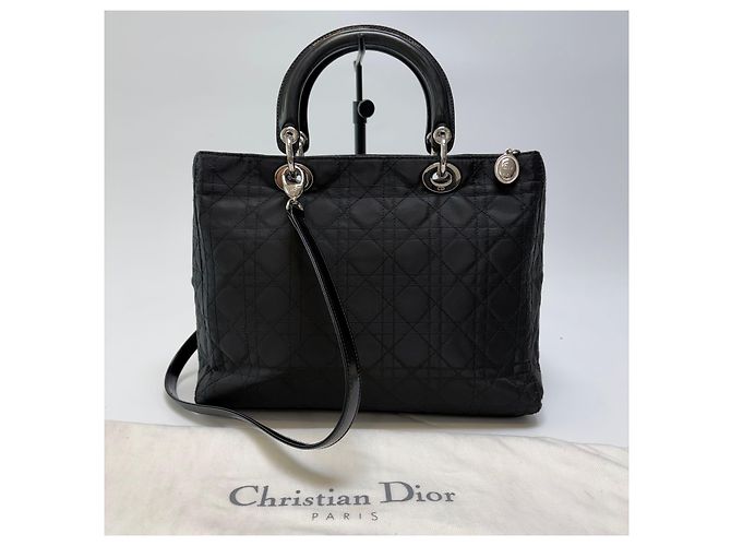 Dior Lady Cannage Tote Bag Black Silver Medium - Ansicht 9