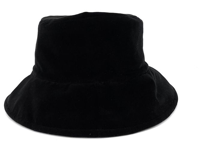 Miu Miu Cappello Bucket in Velluto Logo - vista 4