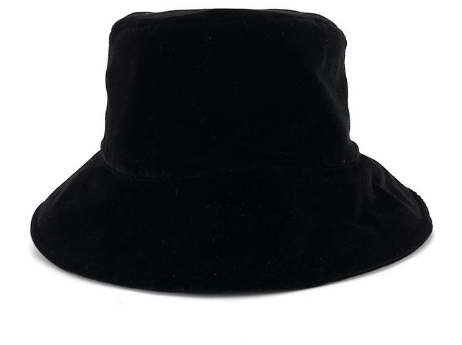 Miu Miu Cappello Bucket in Velluto Logo - vista 8