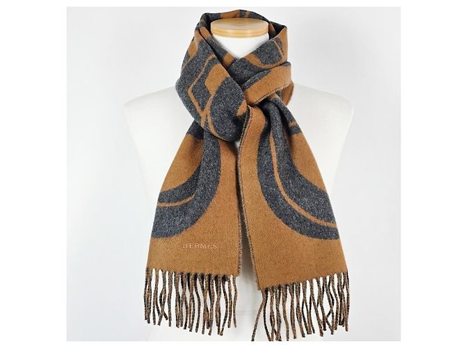 Hermès Sciarpa Maillons TGM Scarf Camel - vista 10
