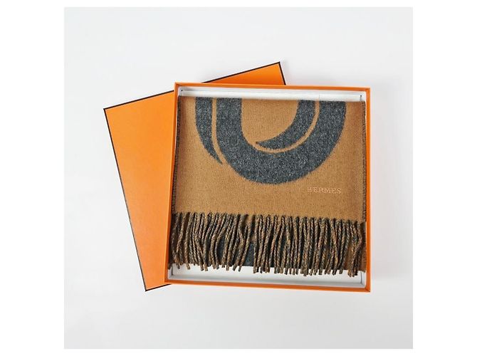 Hermès Sciarpa Maillons TGM Scarf Camel - vista 12