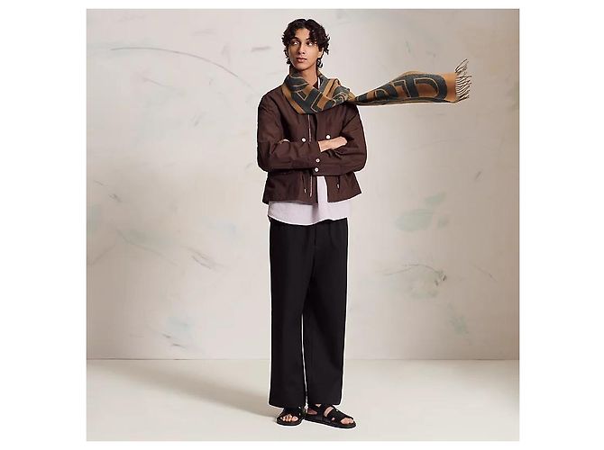 Hermès Sciarpa Maillons TGM Scarf Camel - vista 3