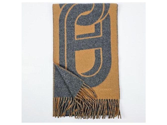 Hermès Sciarpa Maillons TGM Scarf Camel - vista 7