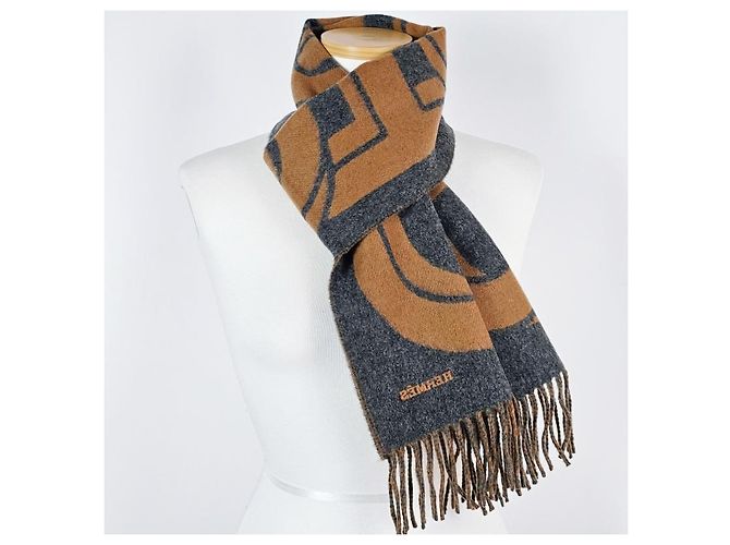 Hermès Sciarpa Maillons TGM Scarf Camel - vista 9