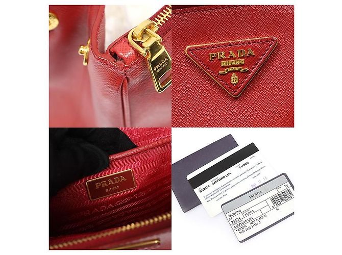 Prada Red Saffiano Lux Triangle - vista 7