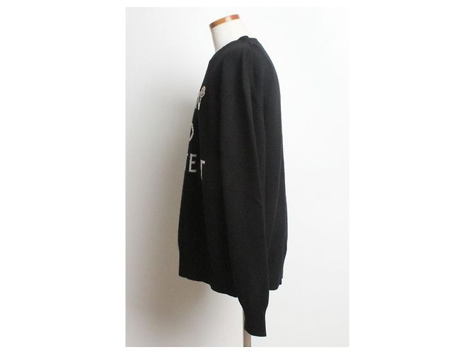 Moncler Logo Wollpullover Schwarz - Ansicht 3