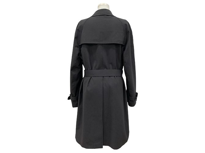 Prada Gingham Check Trench Padding Mantel - Ansicht 2