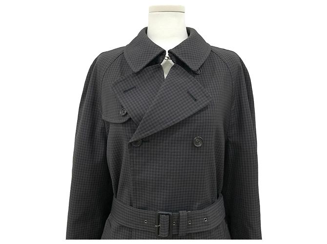 Prada Gingham Check Trench Padding Mantel - Ansicht 3