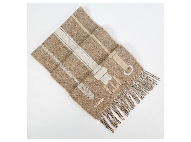 Sciarpa Hermès in cashmere beige - vista 10