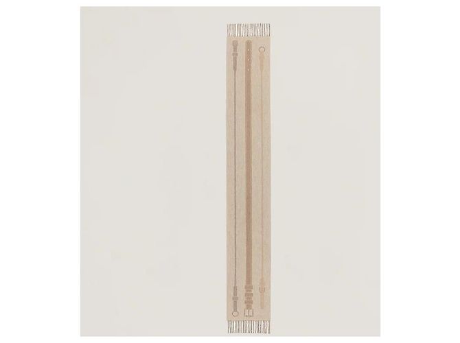 Sciarpa Hermès in cashmere beige - vista 5