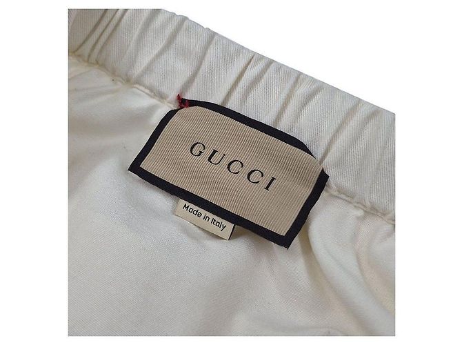 Pantaloni dritti Gucci bianchi in cotone - vista 4