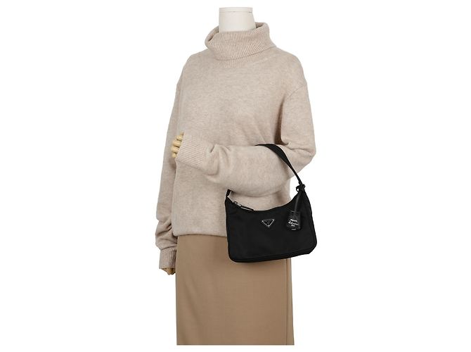 Prada Borsa Hobo Mini Re-Edition Nera - vista 8