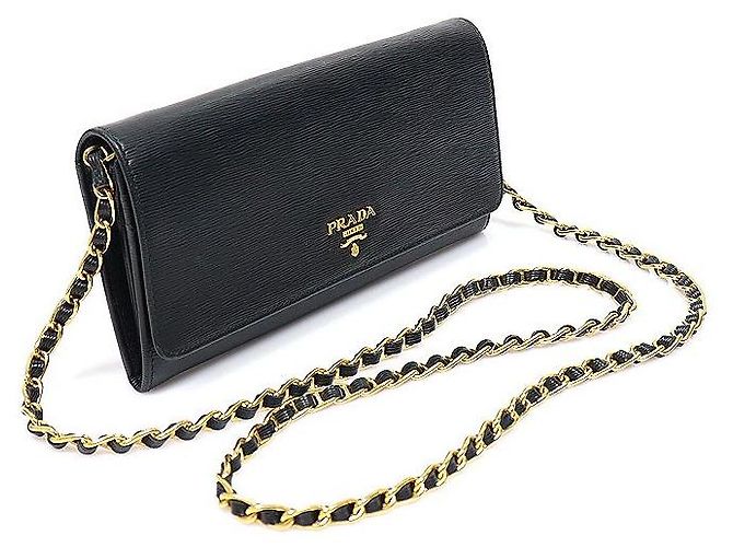 Prada Borsa a tracolla WOC con catena Portafoglio Vitello Move Nero - vista 2
