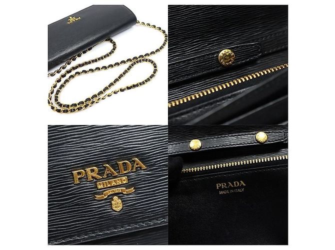 Prada Borsa a tracolla WOC con catena Portafoglio Vitello Move Nero - vista 7
