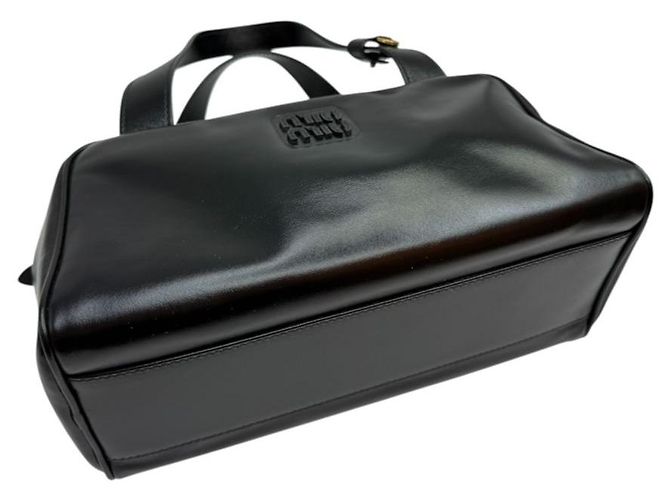 Miu Miu Lederhandtasche mit oberem Griff Schwarz - Ansicht 5