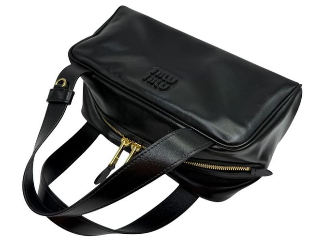 Miu Miu Lederhandtasche mit oberem Griff Schwarz - Ansicht 6