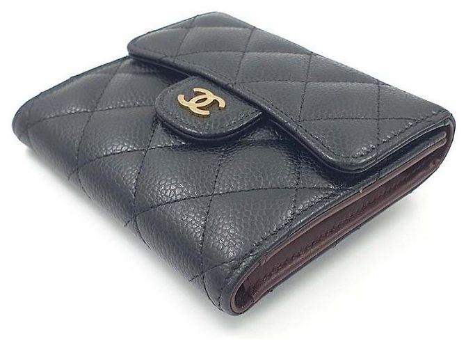 Chanel Caviar Geldbörse Schwarz Leder - Ansicht 5