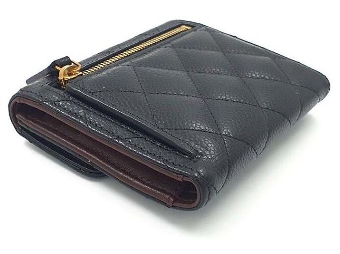 Chanel Caviar Geldbörse Schwarz Leder - Ansicht 7