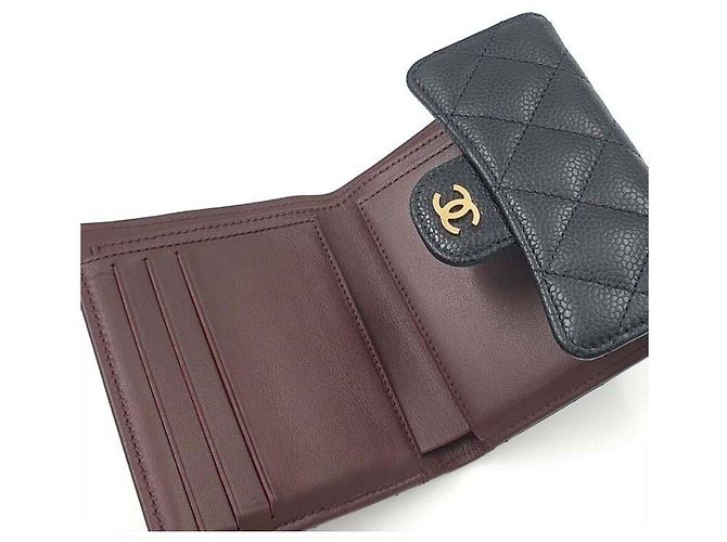 Chanel Caviar Geldbörse Schwarz Leder - Ansicht 8