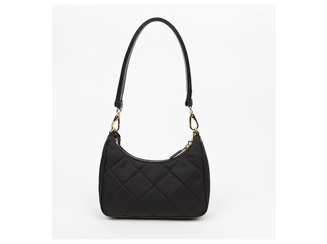 Re-Edition Prada Mini Borsa Re Edition Chain in Nylon Nero - vista 3
