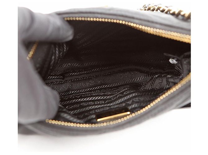 Re-Edition Prada Mini Borsa Re Edition Chain in Nylon Nero - vista 7