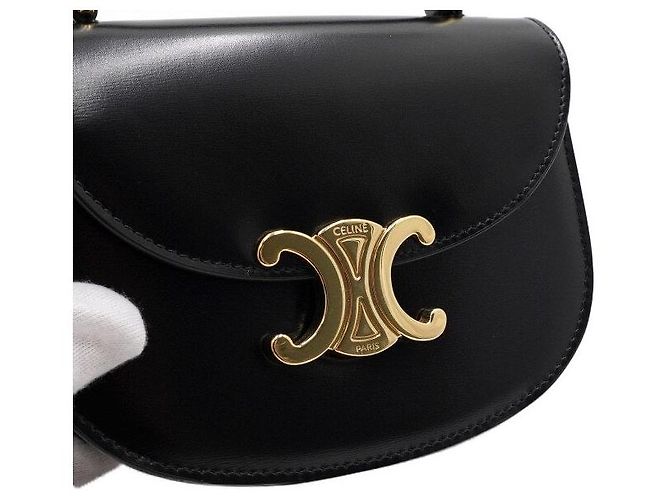 Céline Borsa a mano e a tracolla Mini Clea Versace in vitello lucido, crossbody - vista 10