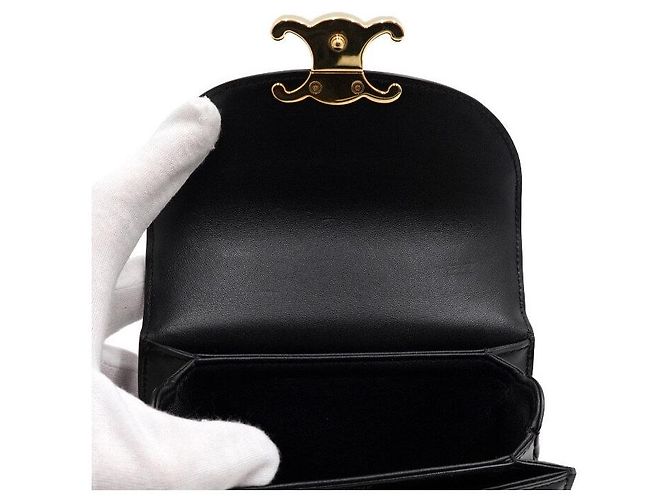 Céline Borsa a mano e a tracolla Mini Clea Versace in vitello lucido, crossbody - vista 6