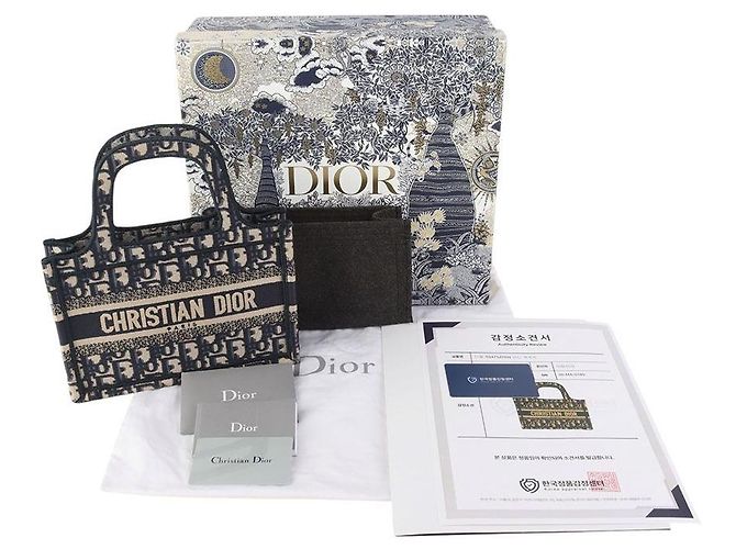 Dior Mini Book Tote Oblique Ricamato - vista 8