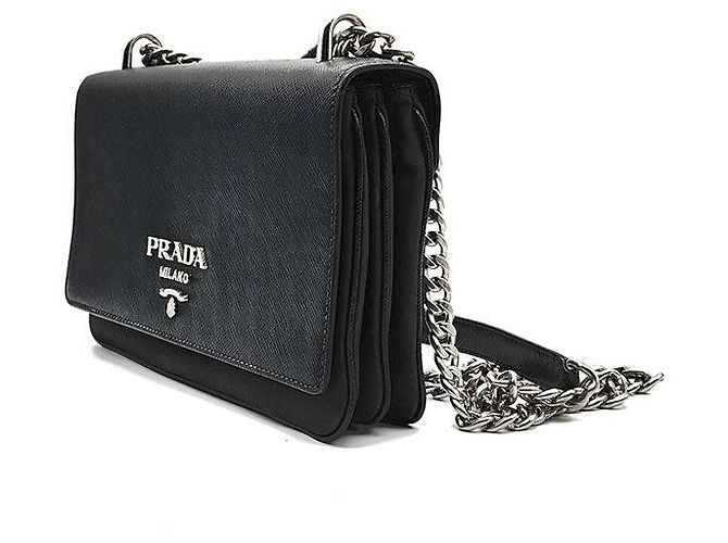 Prada Borsa a tracolla con catena in Saffiano - vista 2