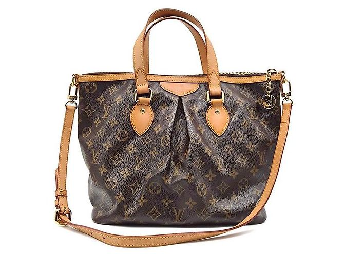 Louis Vuitton Monogram Palermo PM Borsa Tote Marrone - vista 3