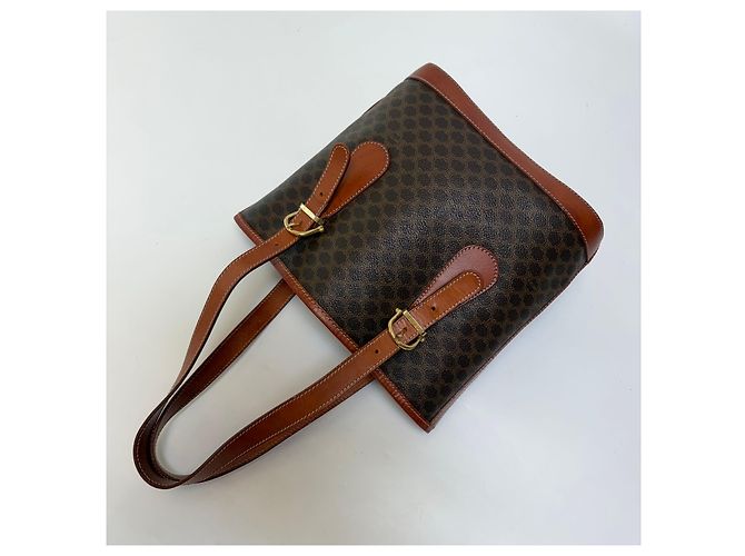Borsa a secchiello Céline Macadam marrone pelle - vista 10