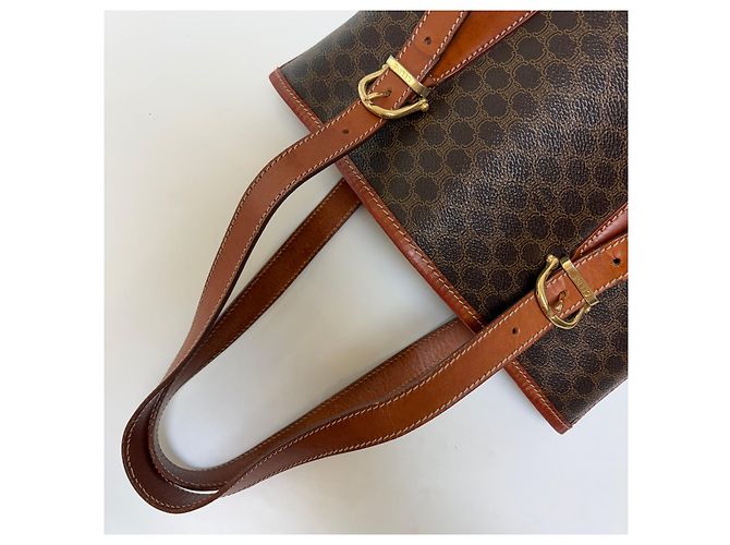 Borsa a secchiello Céline Macadam marrone pelle - vista 11