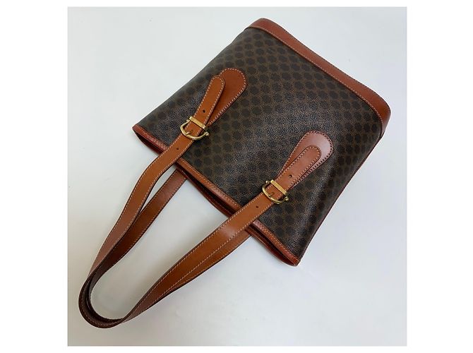 Borsa a secchiello Céline Macadam marrone pelle - vista 12