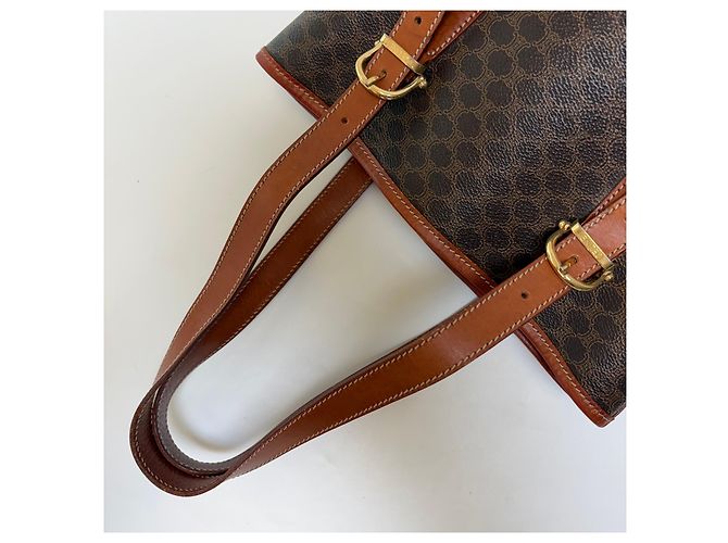 Borsa a secchiello Céline Macadam marrone pelle - vista 13