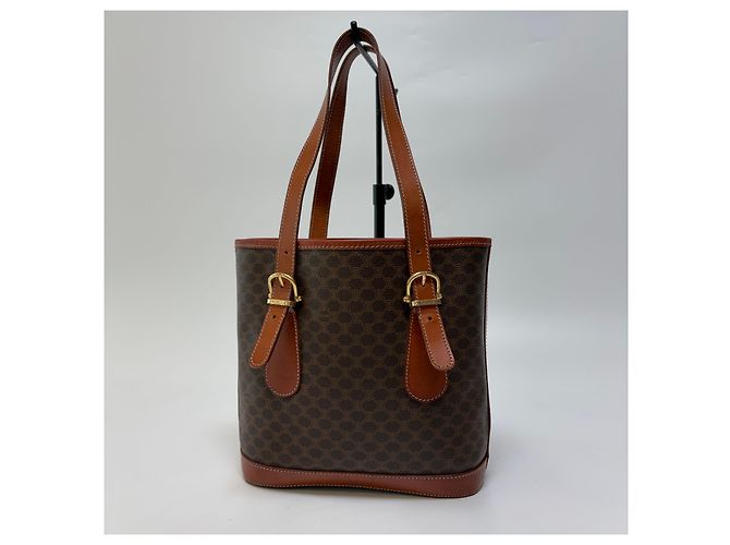Borsa a secchiello Céline Macadam marrone pelle - vista 2