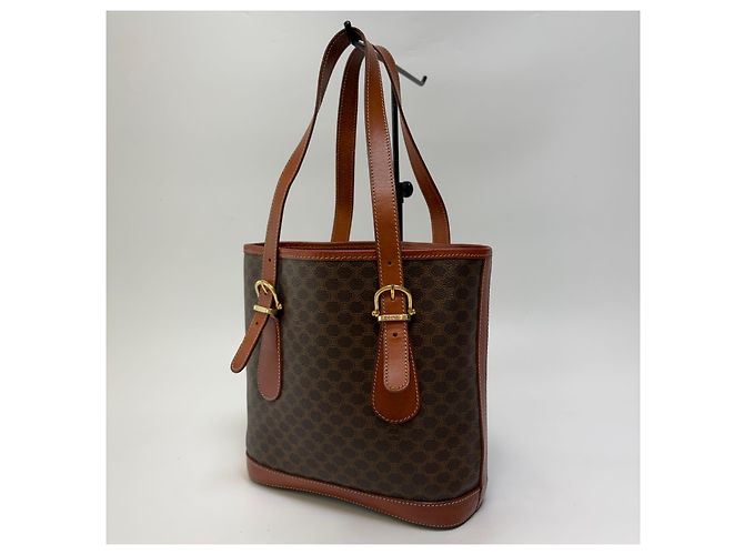 Borsa a secchiello Céline Macadam marrone pelle - vista 5