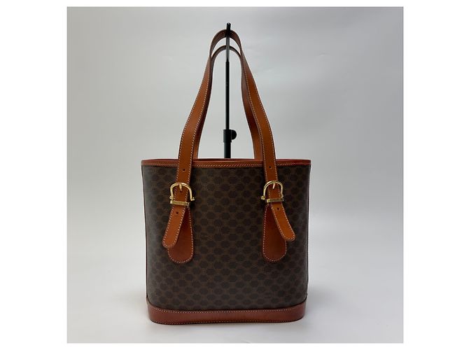 Borsa a secchiello Céline Macadam marrone pelle - vista 7