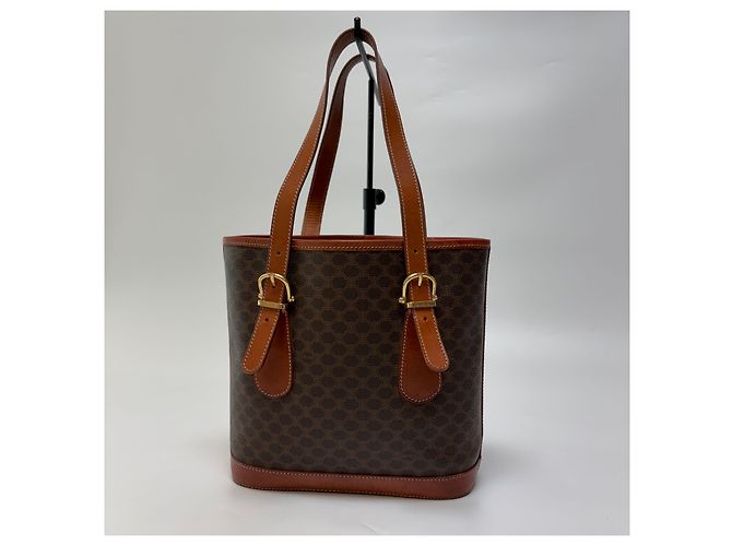 Borsa a secchiello Céline Macadam marrone pelle - vista 8