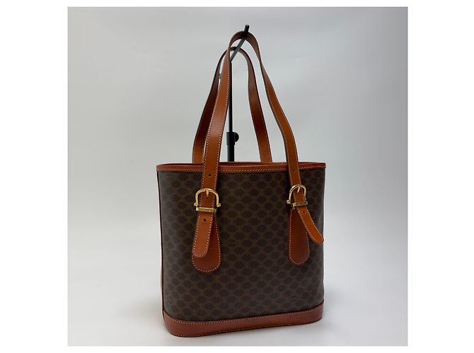 Borsa a secchiello Céline Macadam marrone pelle - vista 9
