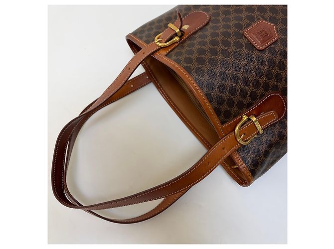 Borsa a secchiello Céline Macadam marrone pelle - vista 10