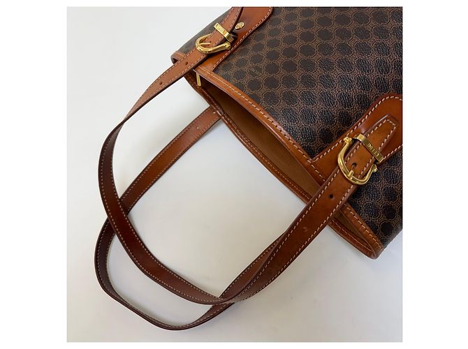 Borsa a secchiello Céline Macadam marrone pelle - vista 12