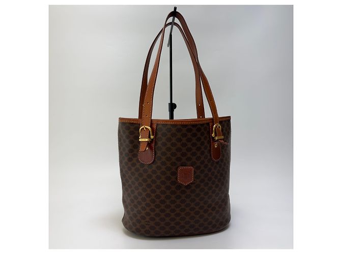 Borsa a secchiello Céline Macadam marrone pelle - vista 3
