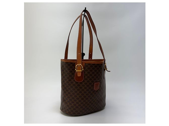 Borsa a secchiello Céline Macadam marrone pelle - vista 4