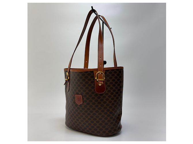 Borsa a secchiello Céline Macadam marrone pelle - vista 5