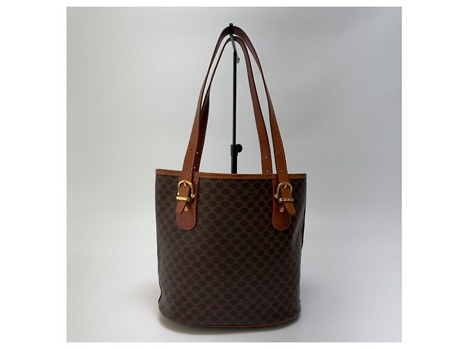 Borsa a secchiello Céline Macadam marrone pelle - vista 6