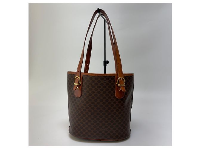 Borsa a secchiello Céline Macadam marrone pelle - vista 7